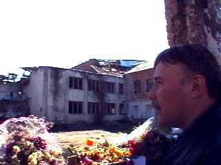 Looking out of the gymnasium 